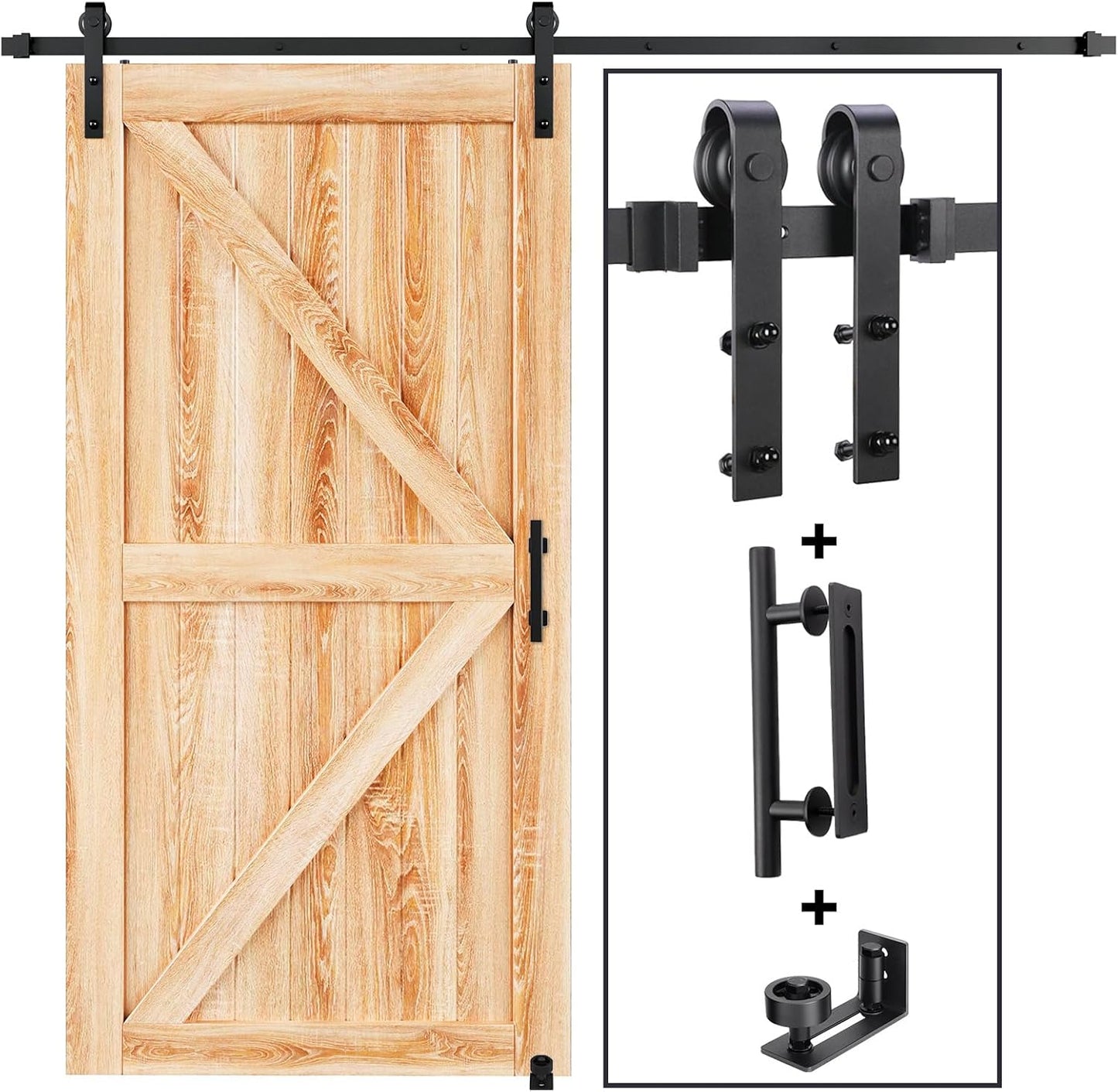 EaseLife 8 FT Sliding Barn Door Track Kit for Smooth Operation