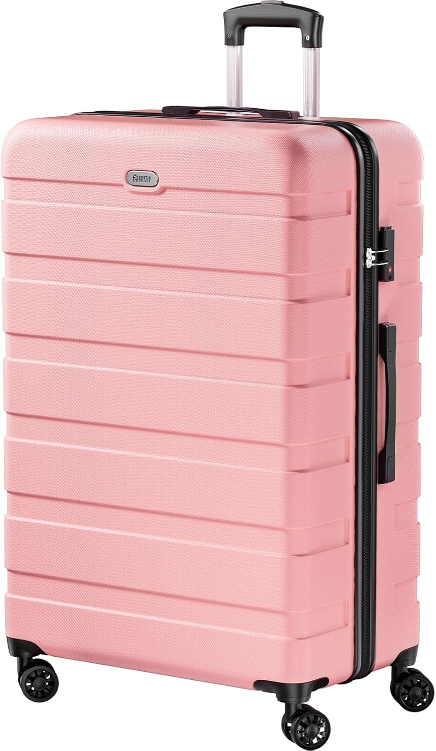 AnyZip Lightweight 30 Inch Pink Hardside Suitcase with Wheels