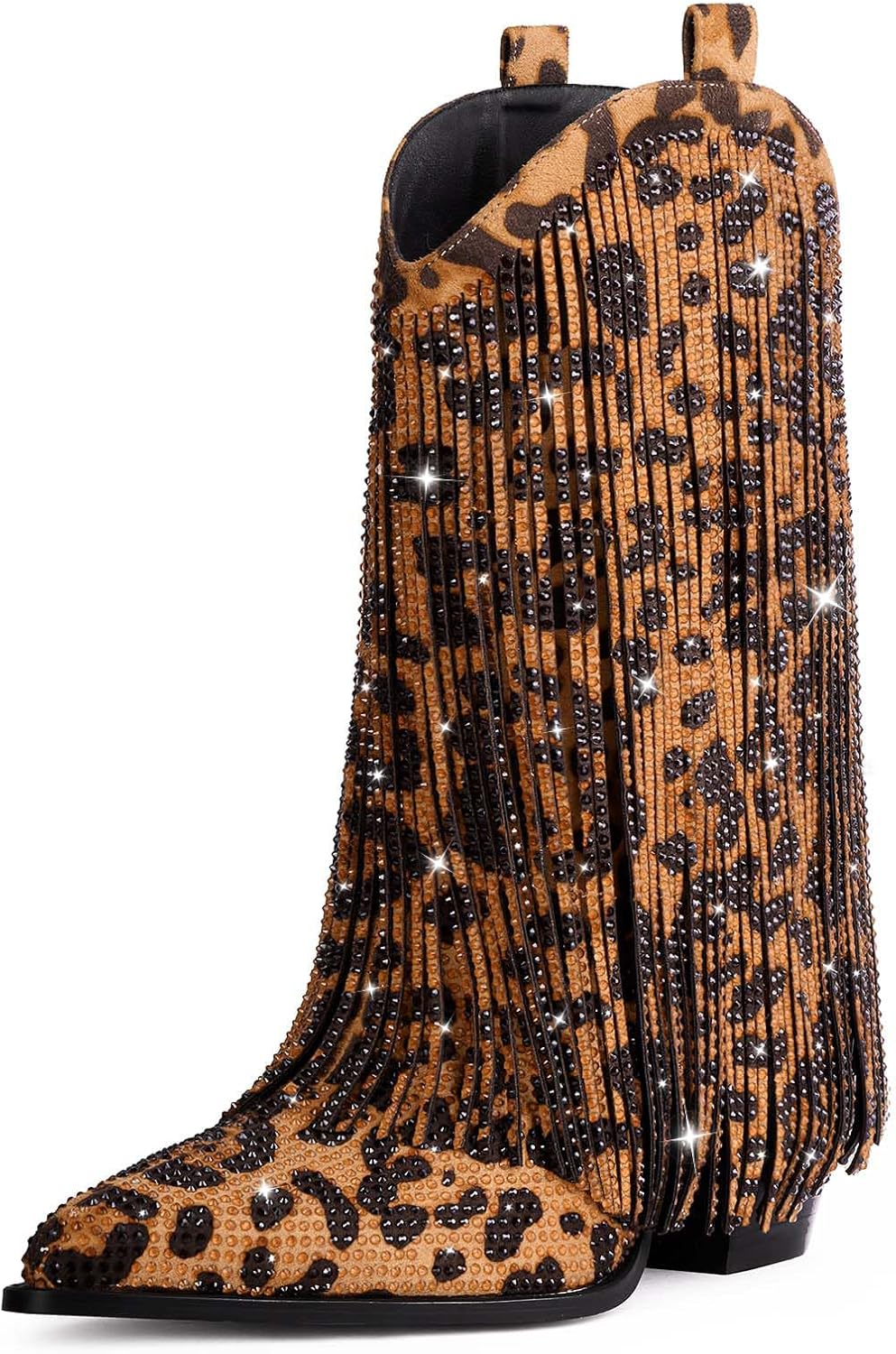 Ouepiano Cowboy Boots for Women - Stylish Rhinestone Fringe