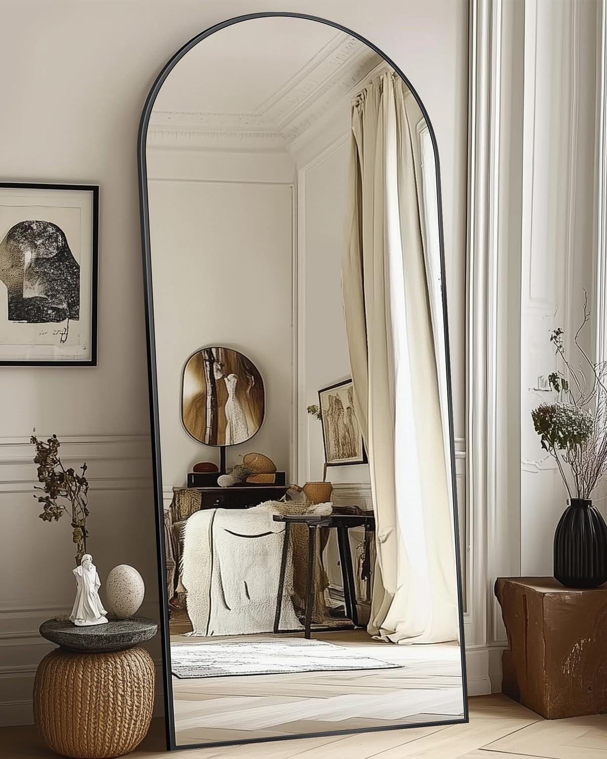 Antok Full Length Mirror 58x19 Arched Floor Mirror for Home