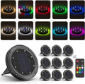 Color Changing Solar Ground Lights with Remote Control - 10 Pack