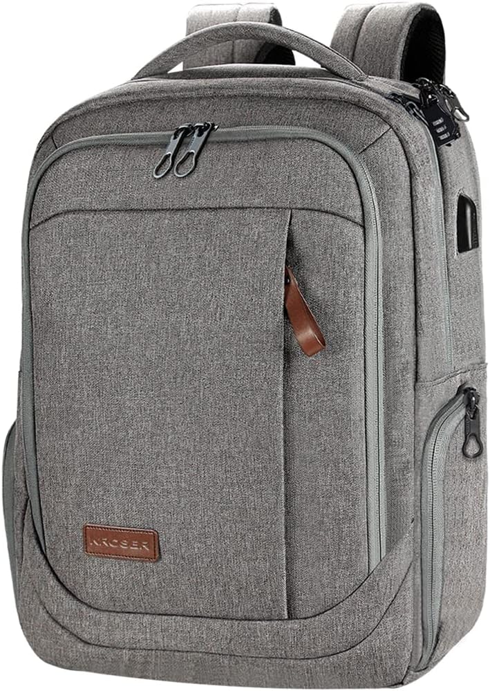 KROSER Laptop Backpack for 17.3 Inch Laptops - Grey Casual Daypack