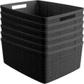 Curver Jute Medium Decorative Storage Baskets - Stylish Shelf
