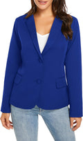 Womens Long Sleeve Notch Lapel Blazer - Structured Office Jacket