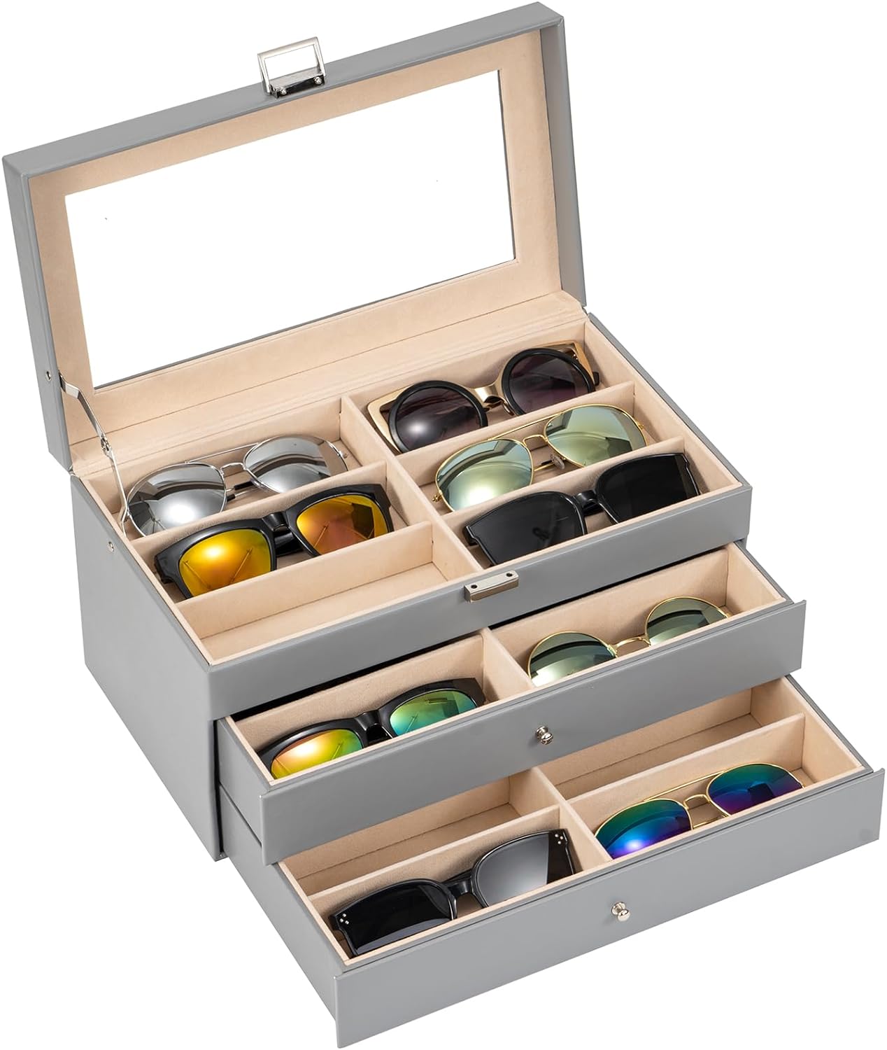 ProCase 3-Layer Sunglasses Storage Organizer for Eyewear Display