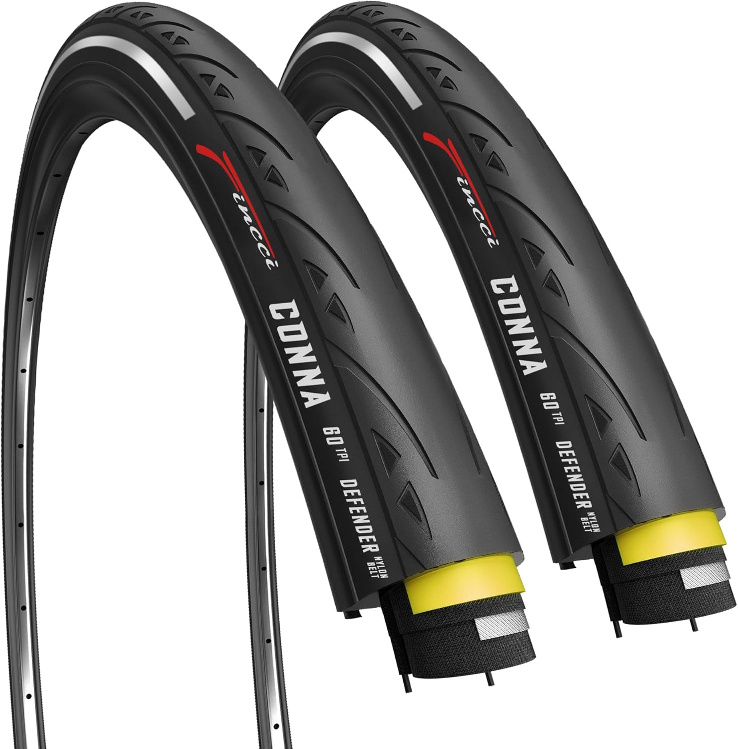 Fincci 700x25c Tire - Puncture Proof Road Bike Tires for Racing