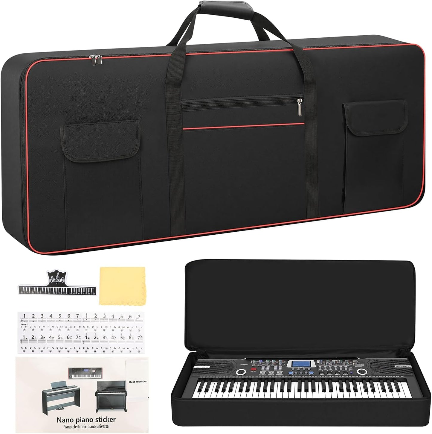 MUINS 61 Key Keyboard Case for Digital Piano Travel and Storage
