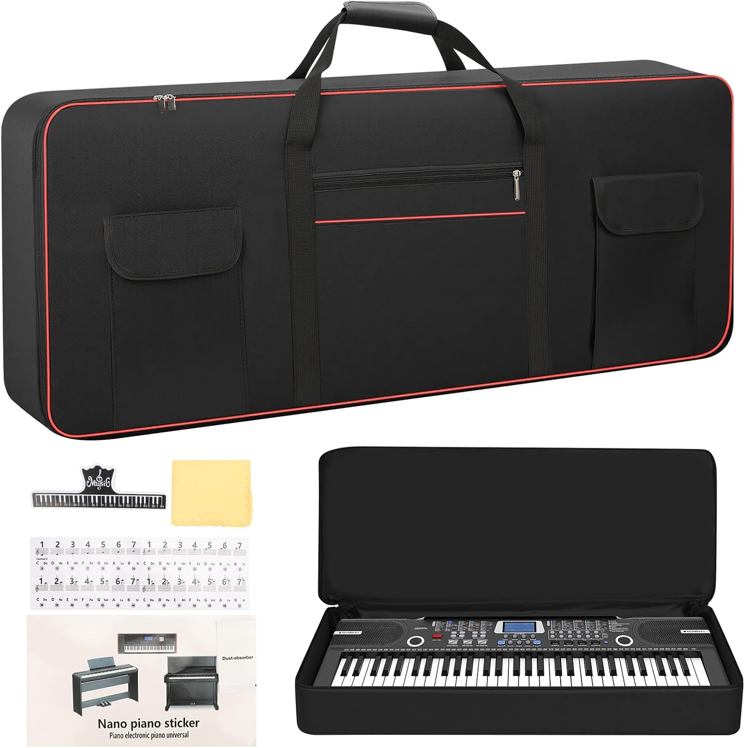 MUINS 61 Key Keyboard Case for Digital Piano Travel and Storage