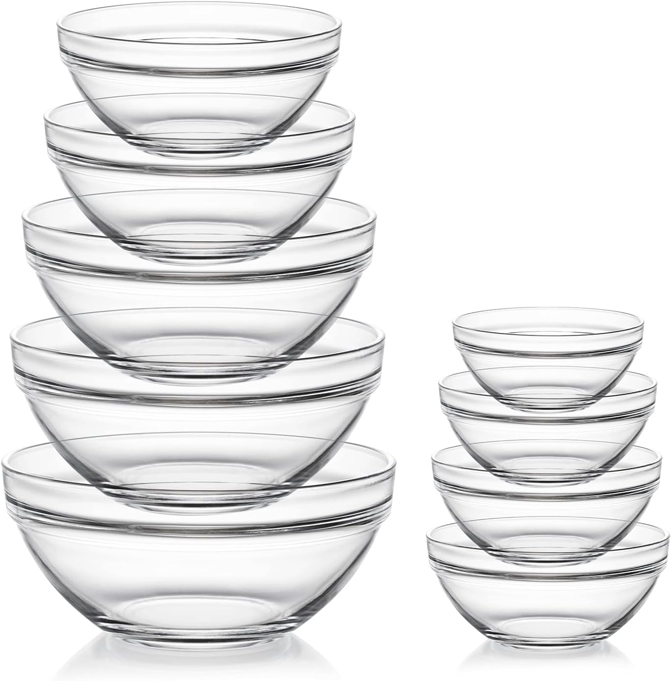 Sweejar Glass Mixing Bowls Set of 9 for Cooking and Baking