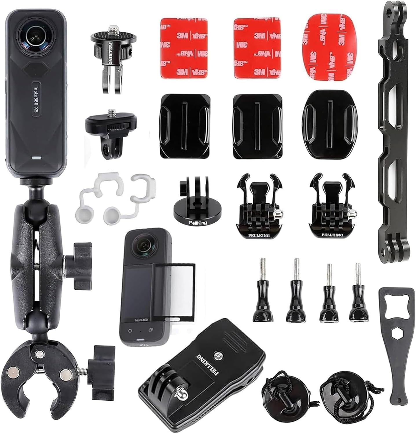 PellKing Bike Motorcycle Handlebar Mounting Bundle Kit for Insta360