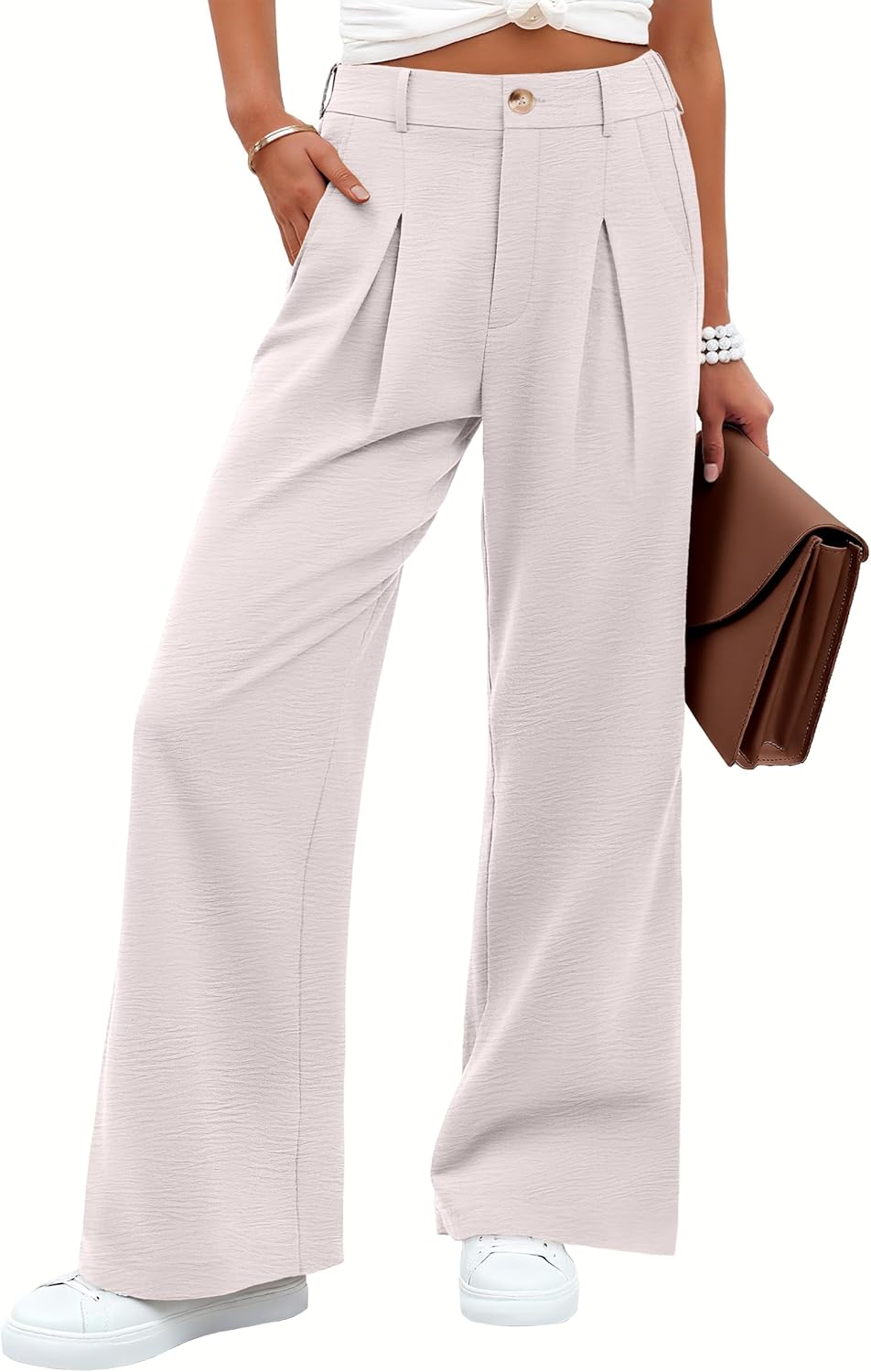 Wide Leg Dress Pants for Women - Chic High Waisted Trousers