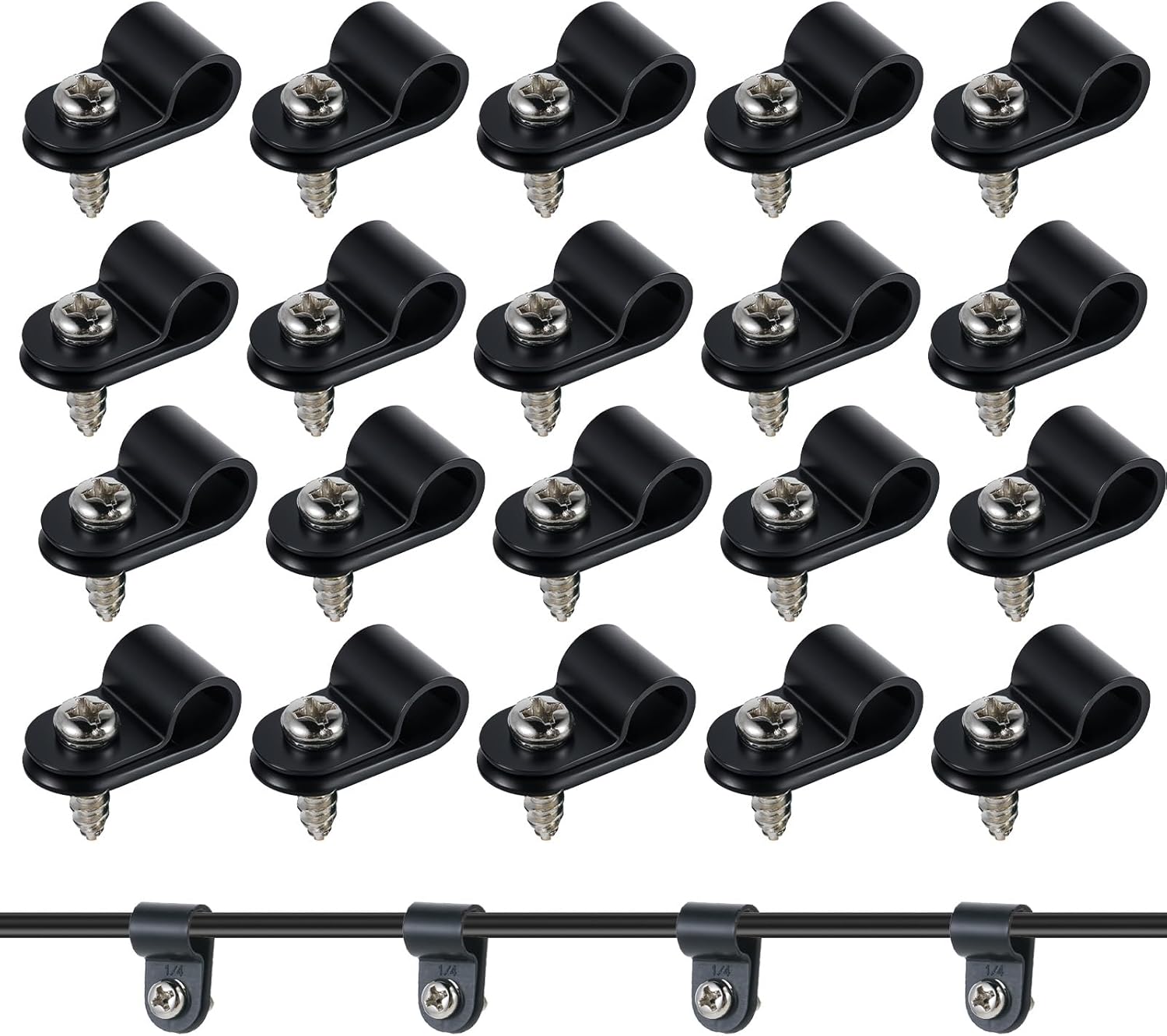 50 Pack Outdoor Cable Clips - Easy Cord Management
