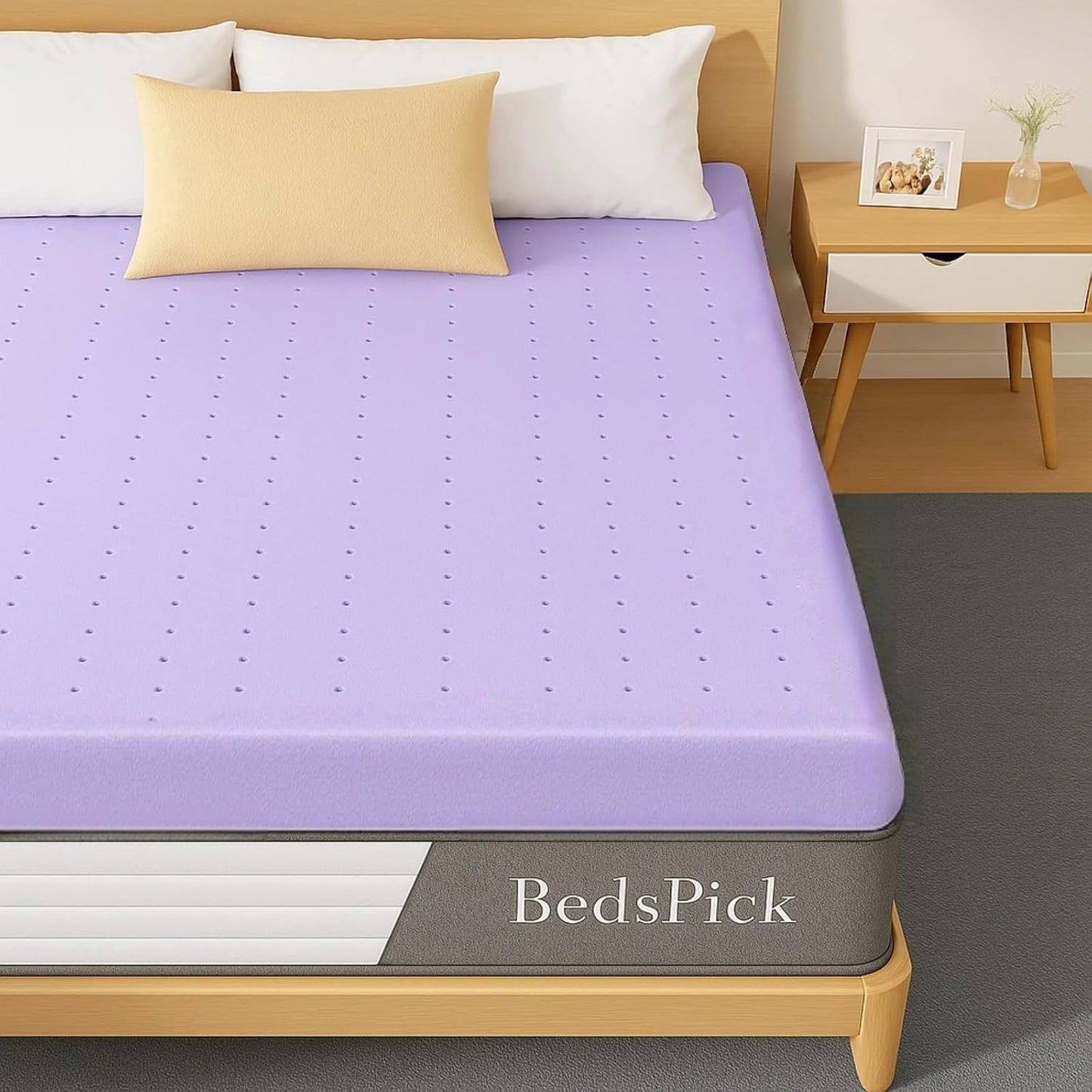 BedsPick 3 Inch Memory Foam Mattress Topper for Twin XL Comfort