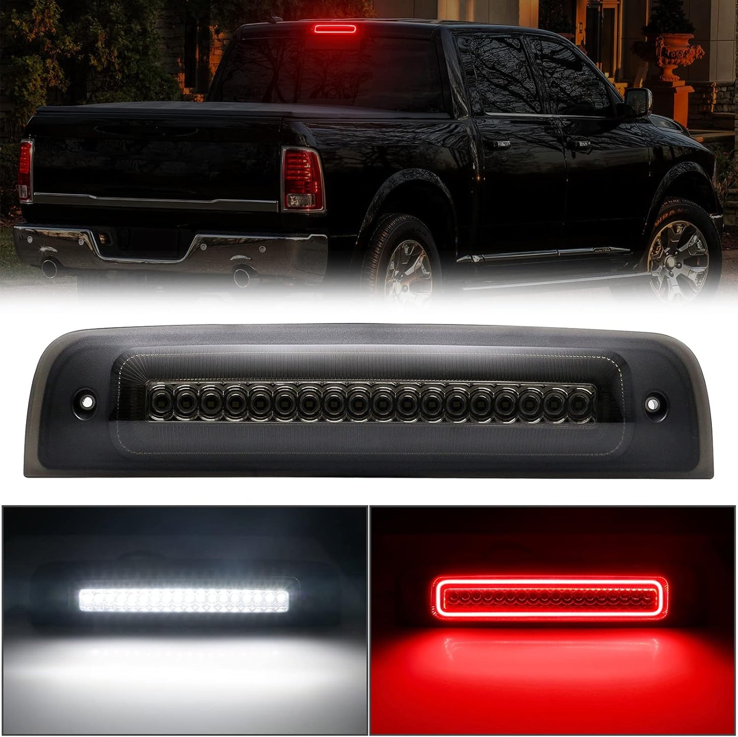 R&F Auto LED Strobe Third Brake Light for Ram Trucks 2010-2018