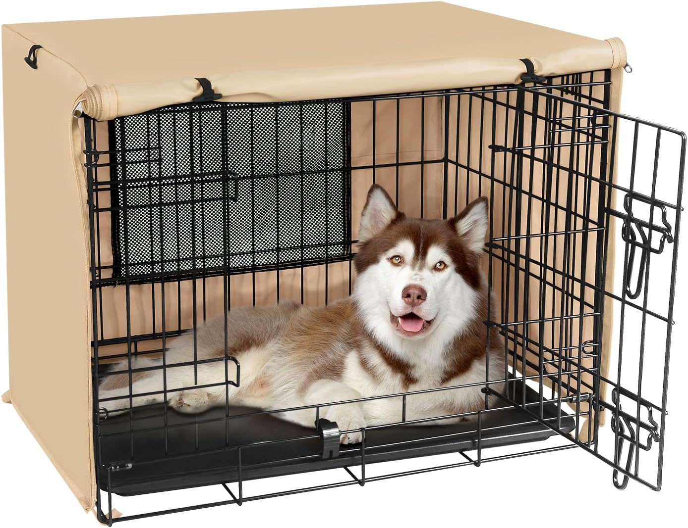 Dog Crate Cover for 42 Inch Crate - Durable Polyester Protection