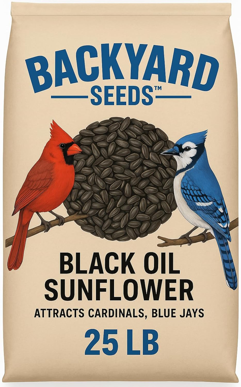 Black Oil Sunflower Seeds for Wild Birds - 25 lb Bag