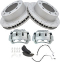 TRQ Brake Pad & Rotor Kit Semi-Metallic Performance - With Calipers