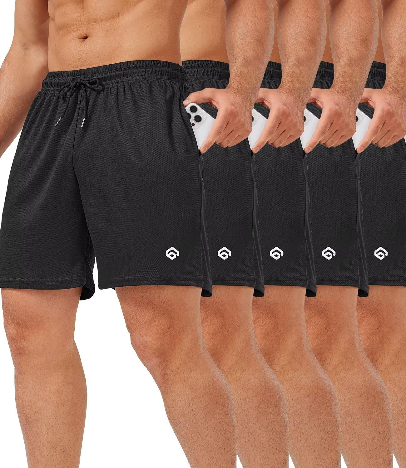 5 Pack Gym Shorts Men 5 Inch Quick Dry Lightweight Training