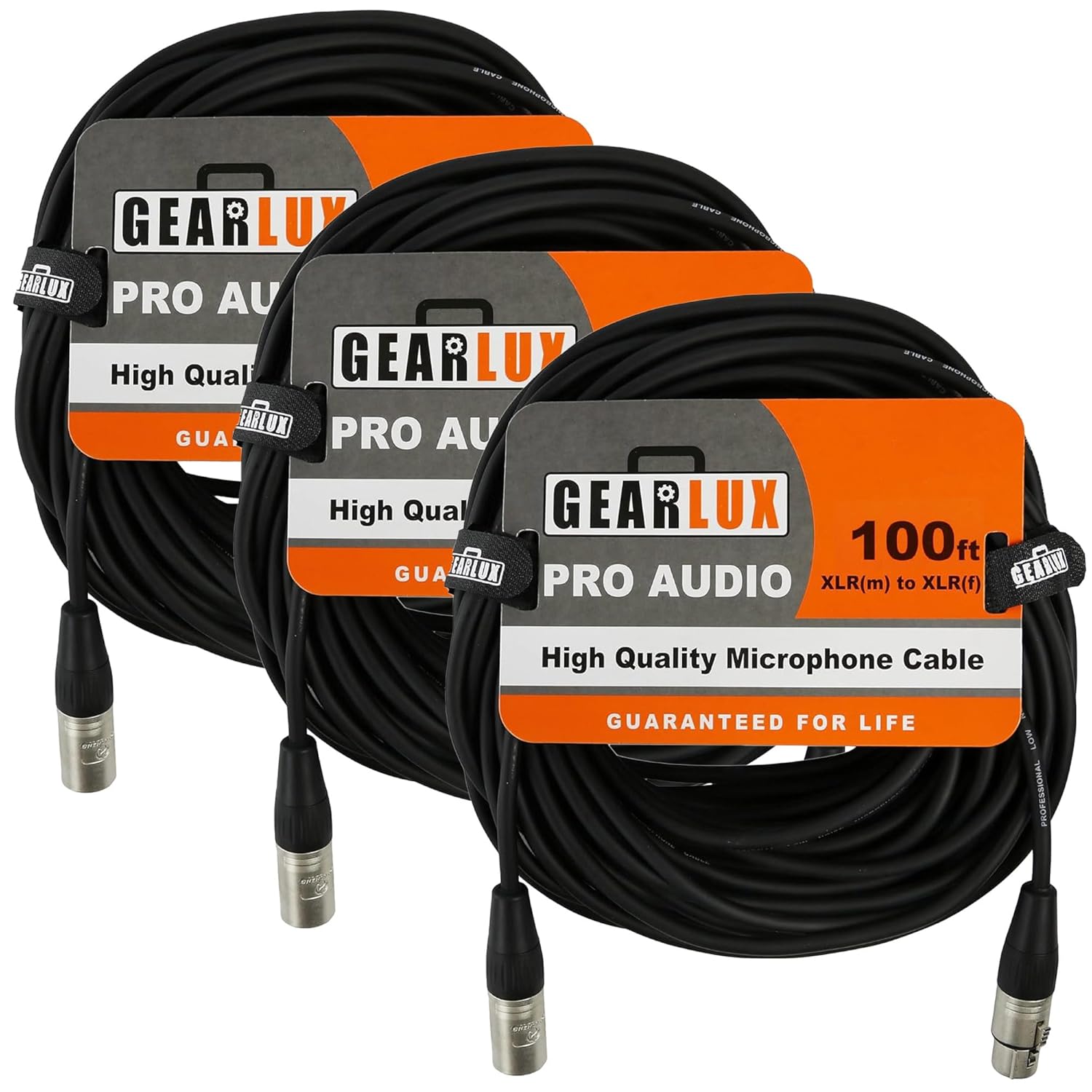 Gearlux XLR Microphone Cable 100 Feet - Professional Quality
