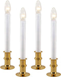 Ultra-Bright LED Window Candles with Timer - Pack of 4 (Polished