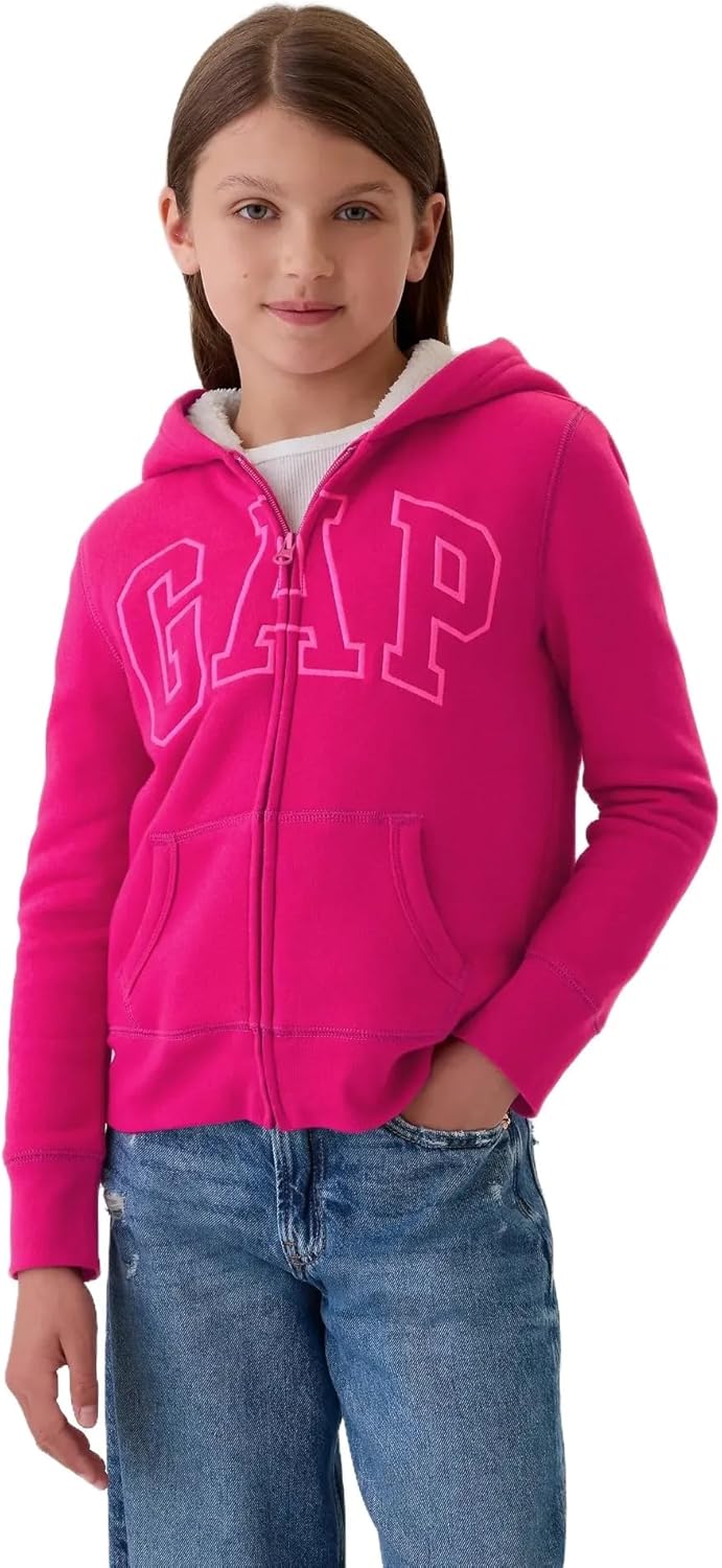 GAP Girls Logo Hoodie Full Zip Sweatshirt for Cozy Comfort