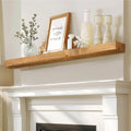 60x7x3 Fireplace Mantel Solid Rustic Wood Floating Shelf - Natural