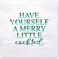 Christmas Party Fun Napkins - 'Merry Little Cooktail' Design - 50 Pcs
