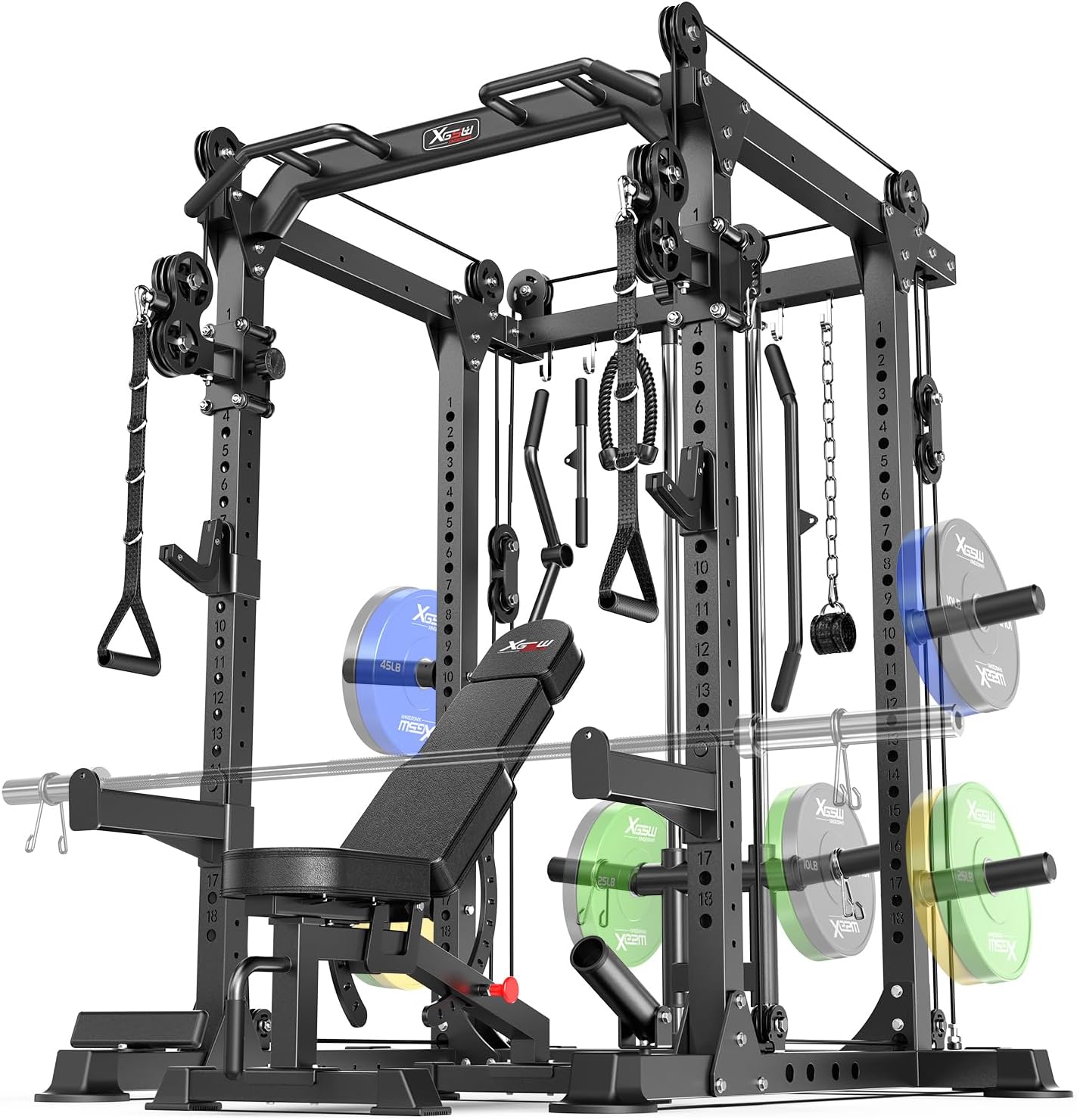 Ultimate Home Gym Power Rack + Cable System - 1800 LBS