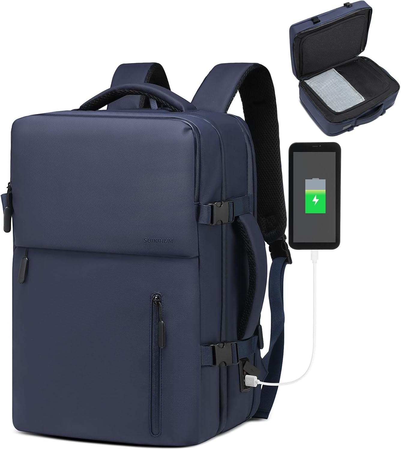 Business Travel Carry on Backpack with USB Ports and 16-inch Capacity