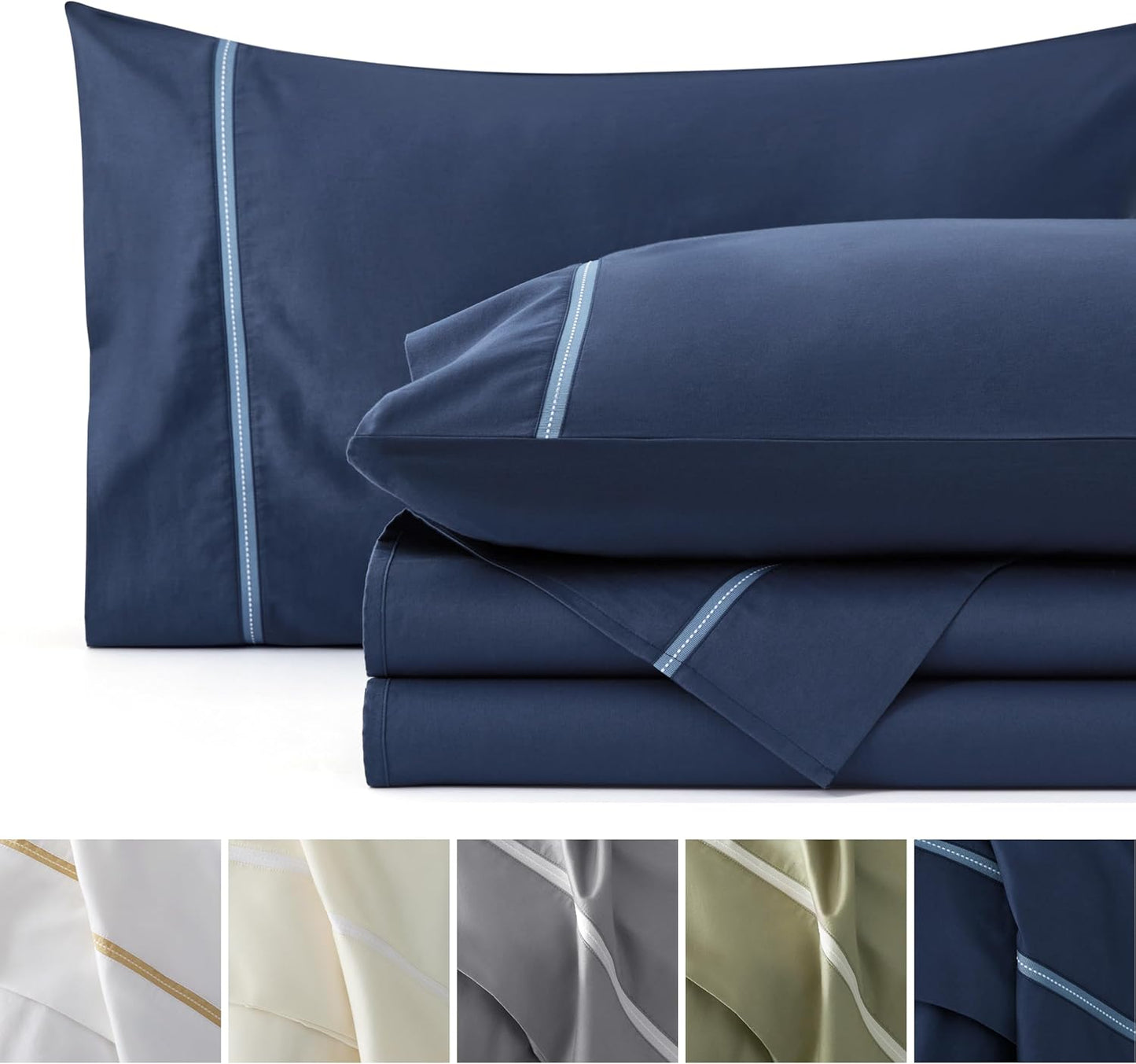 Bedsure 100% Cotton King Size Sheets Set for Luxurious Comfort