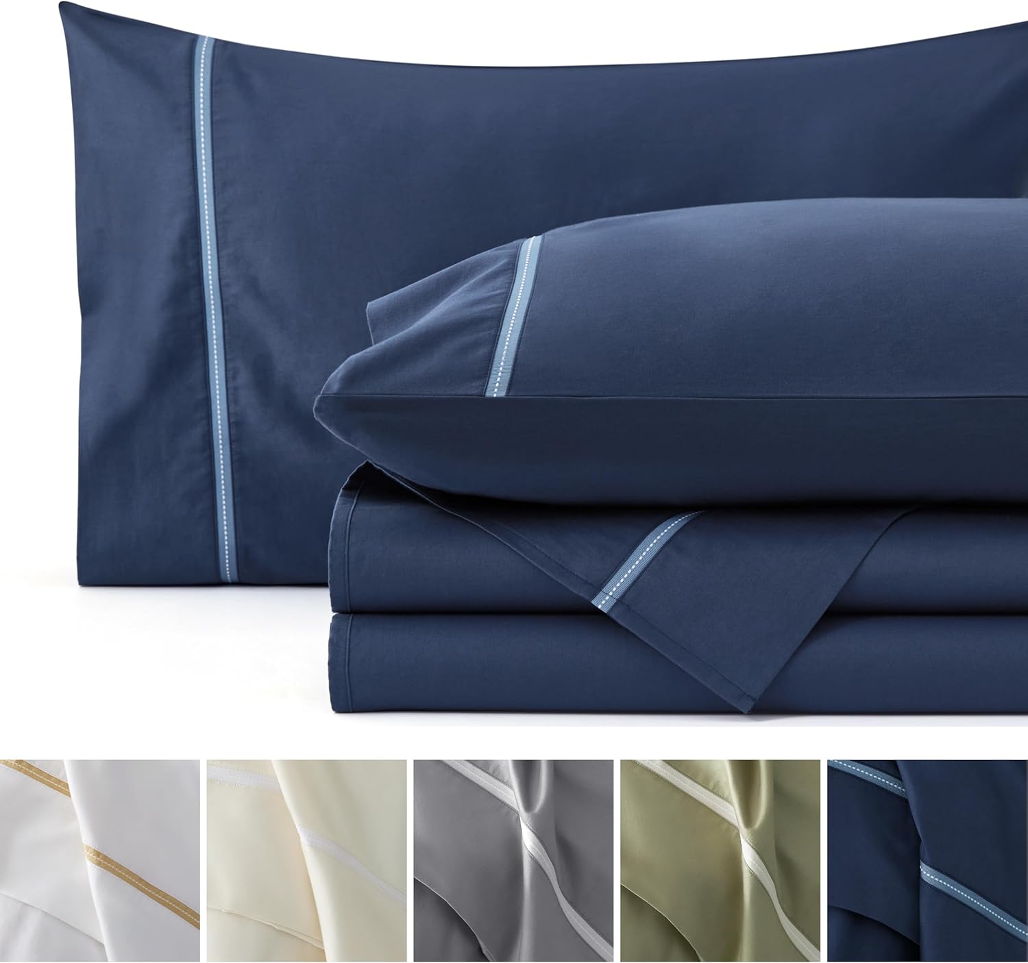 Bedsure 100% Cotton King Size Sheets Set for Luxurious Comfort