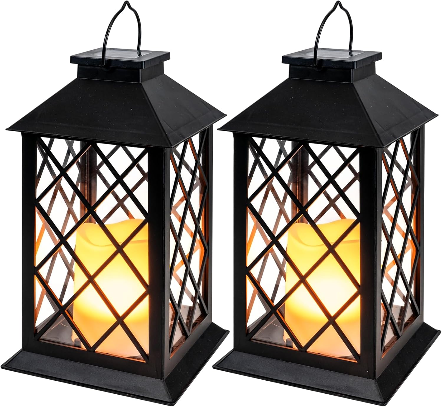 Homemory Solar Lanterns Outdoor Waterproof Hanging with Flickering
