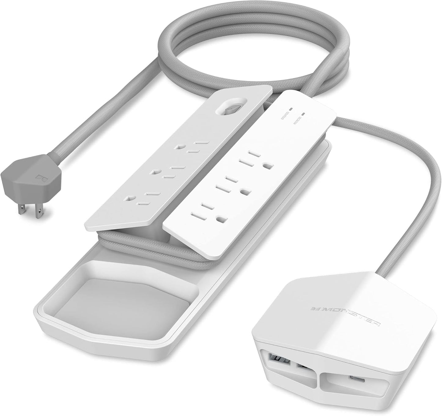 Monster Power Center Vertex Surge Protector with 6 AC Outlets