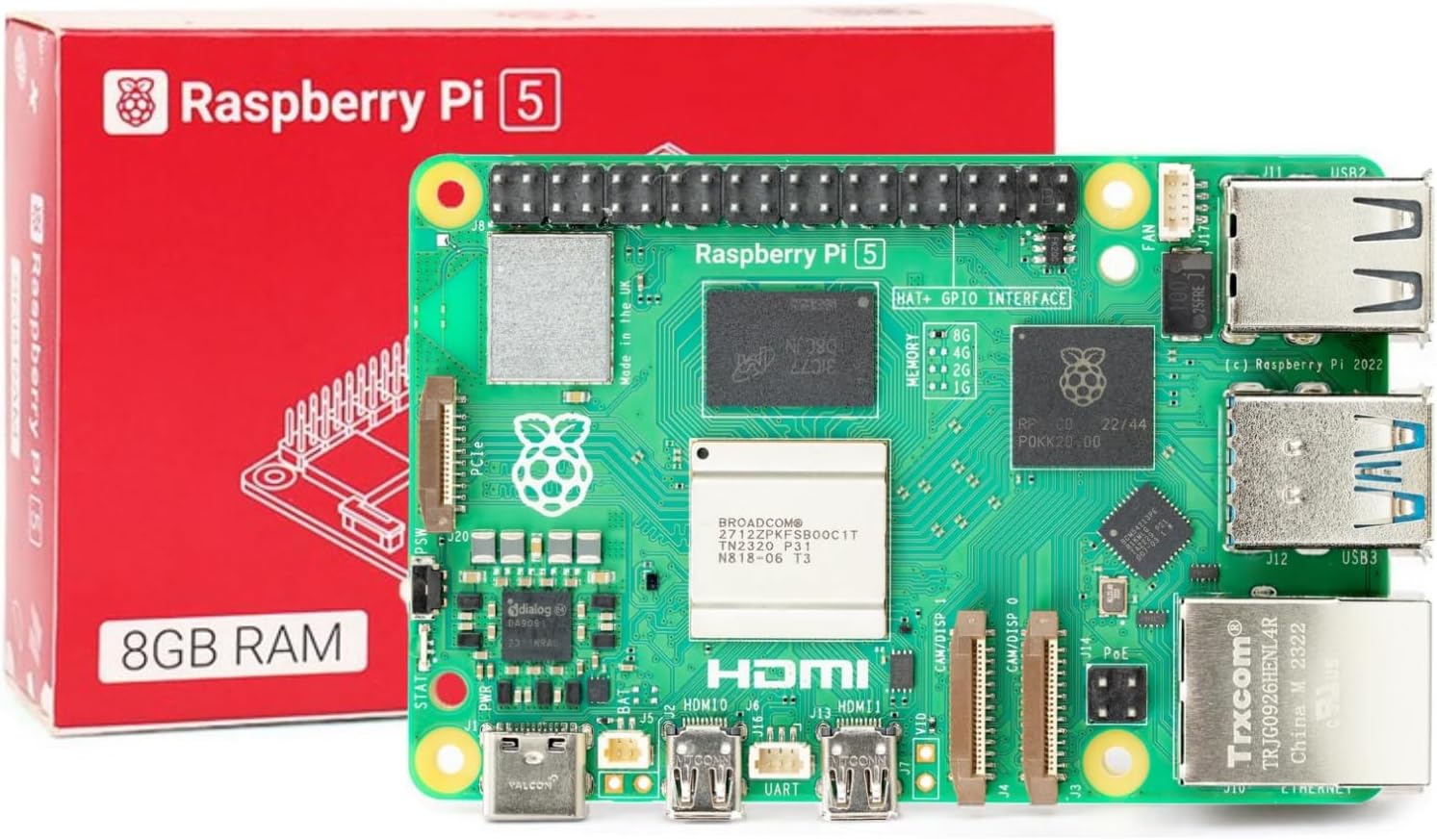 Raspberry Pi 5 8GB Single Board with Quad-core Performance