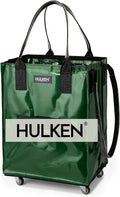 Reusable Grocery Bag On Wheels - Medium Forest Green Rolling Tote