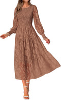 Wedding Guest Dresses Long Sleeve Floral Maxi Dress - Elegant Fall Its
