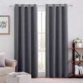 HOMEIDEAS Grey Blackout Curtains for Room Darkening and Soundproofing