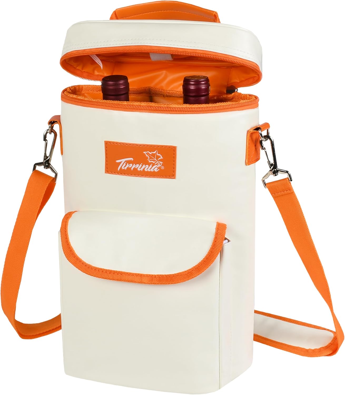 Tirrinia 2 Bottle Wine Gift Tote Carrier - Insulated & Stylish