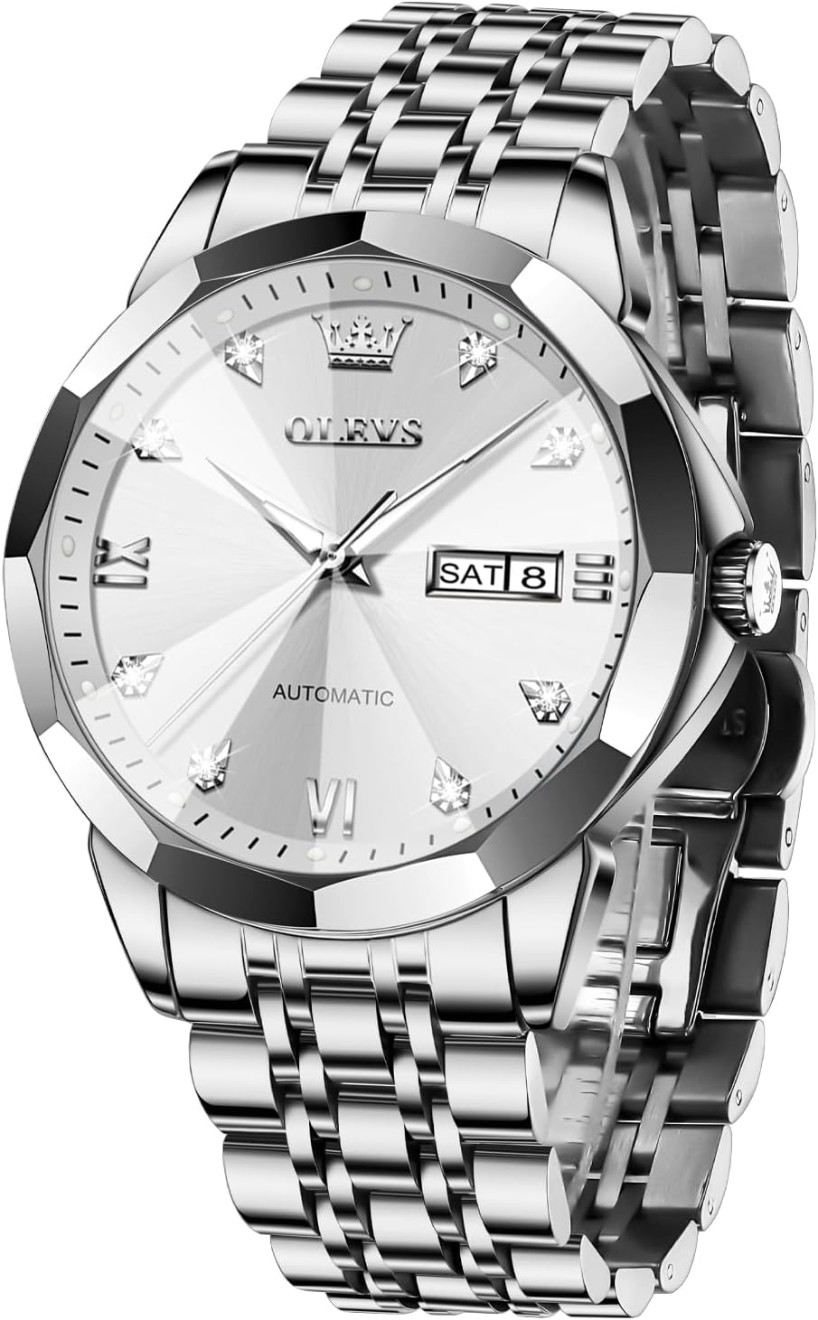 OLEVS Classic Automatic Diamond-Mirror Watch