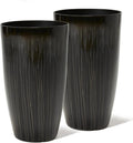 Large Gradient Black Glossy Planters 23.5 in - Set of 2