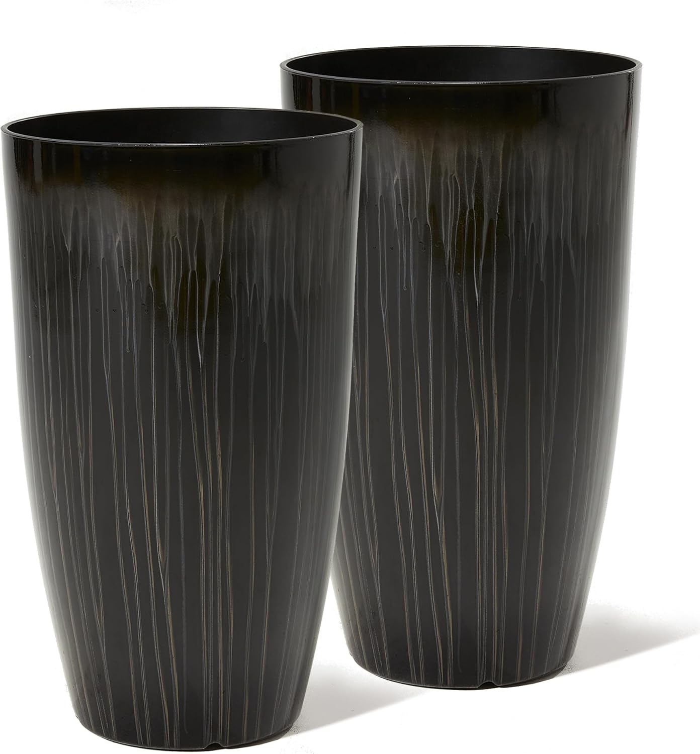 Large Plastic Planters Set of 2 for Indoor and Outdoor Use