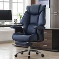 Big and Tall Office Chair 400lbs - Blue PU Leather High Back