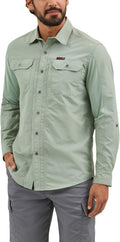 ATG by Wrangler Mens Long Sleeve Mixed Material Shirt - Performance
