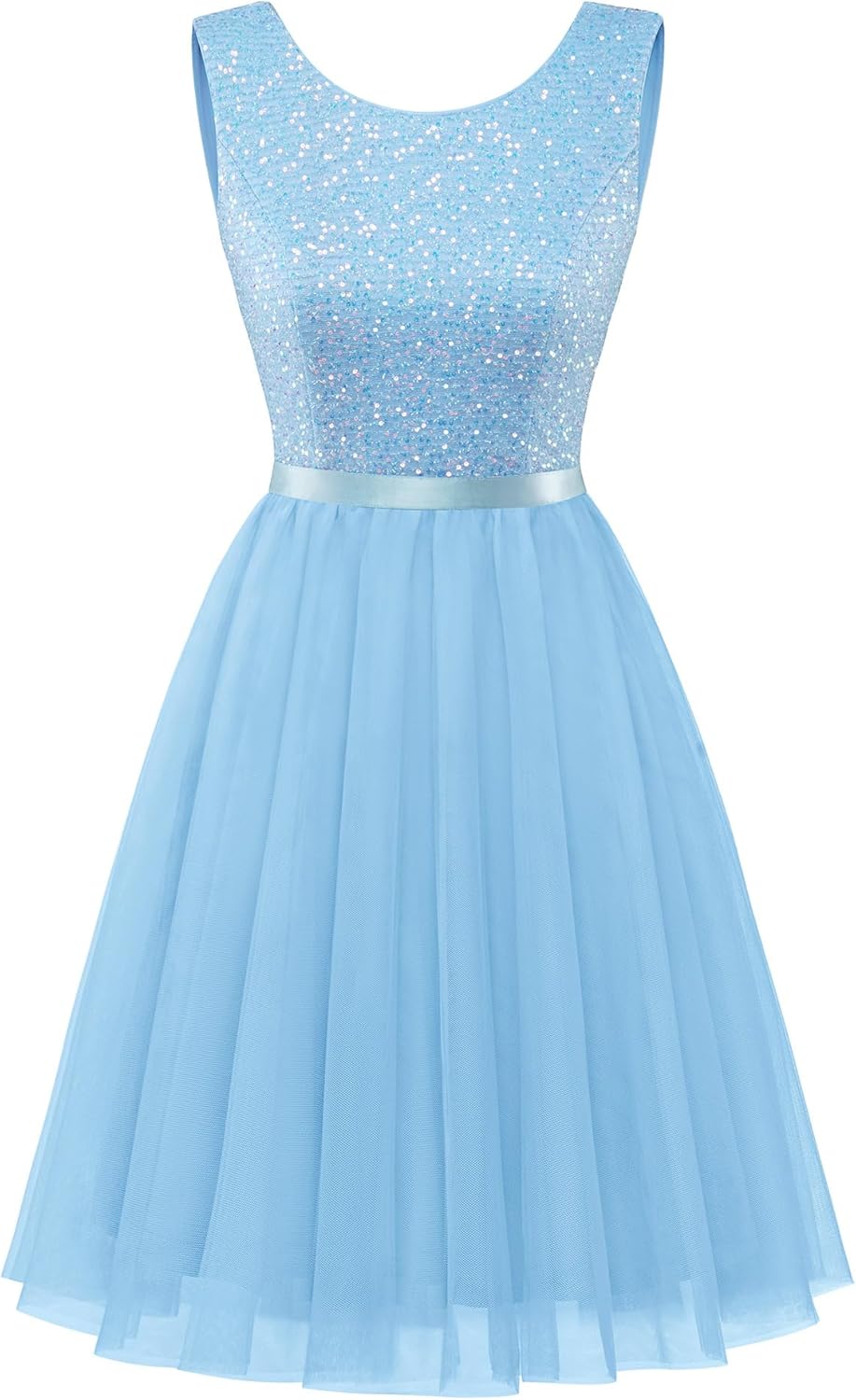 BeryLove Sequin Dress Vintage A Line Wedding Formal Swing Tulle