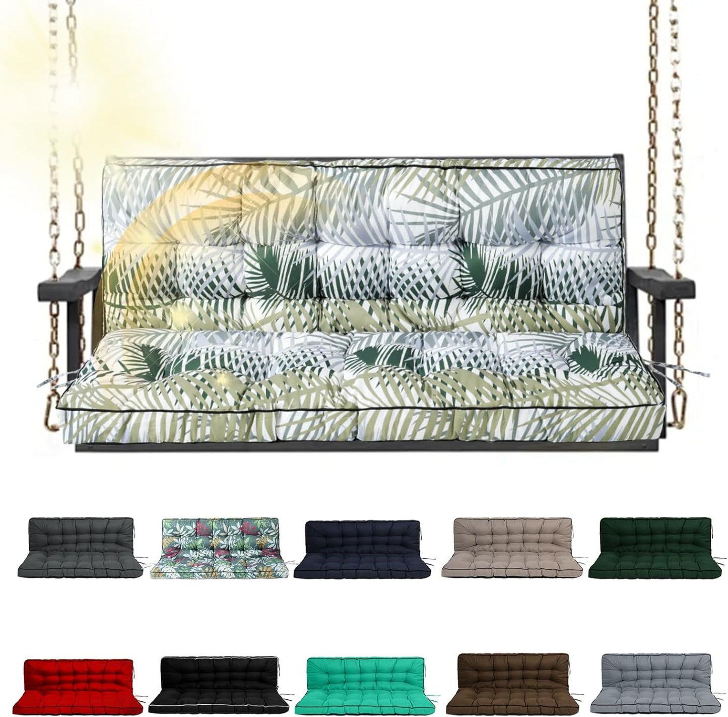 Waterproof Porch Swing Cushion for Three Seat Outdoor Relaxation
