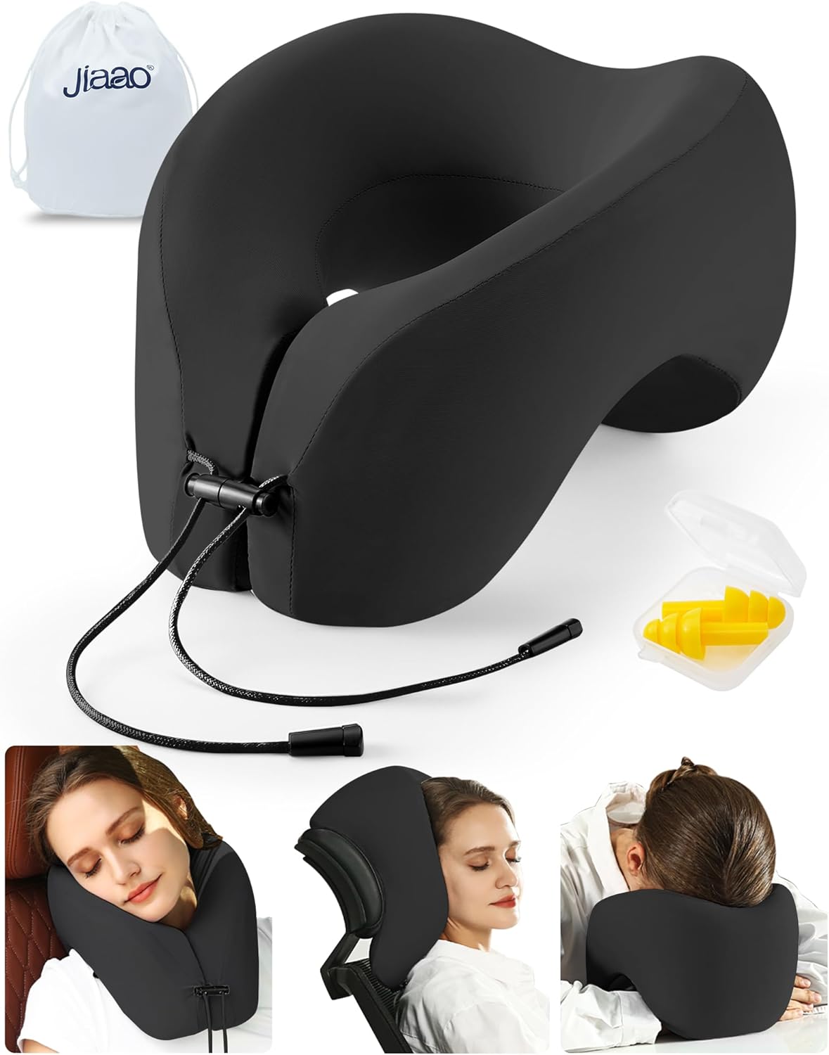 Neck Pillow Airplane, Memory Foam 2-in-1 Travel Pillow Essentials