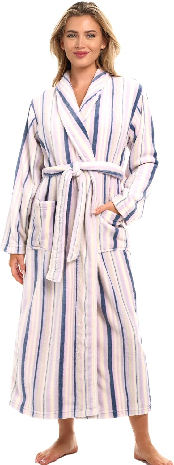 Alexander Del Rossa Plush Robe for Women, Cozy and Warm