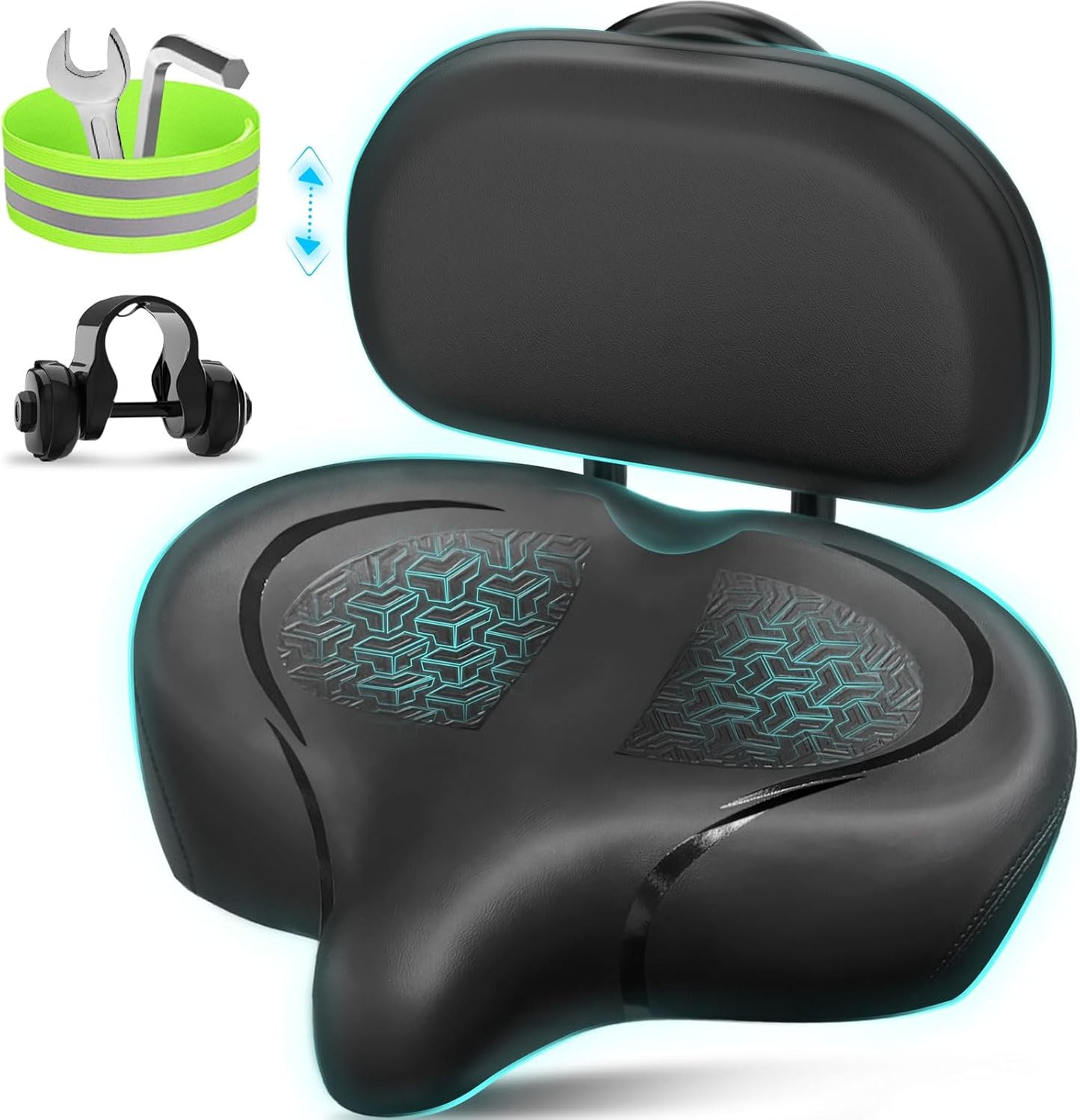 Extra Comfort Wide Bicycle Seat with Backrest for All Bikes