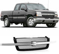Front Grille Bright & Black Grill Compatible With Chevrolet Silverado