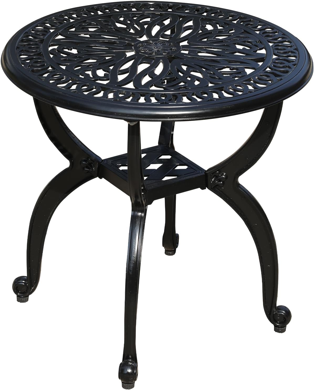 Elegant Cast Aluminum Outdoor Side Table for All Weather Use